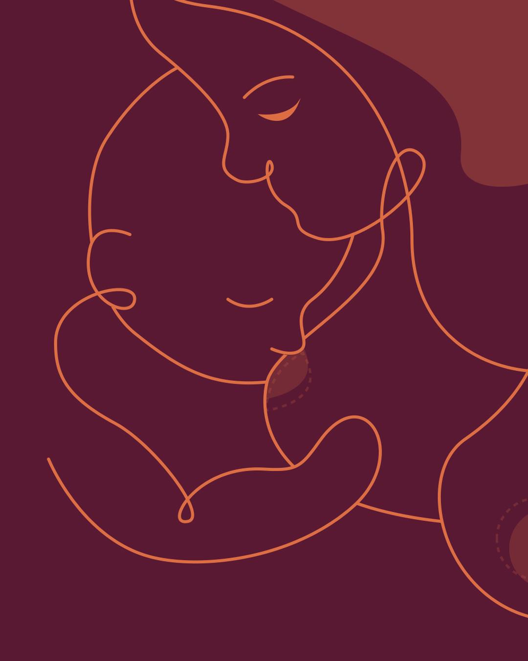 Illustration på kvinna som ammar sin bebis